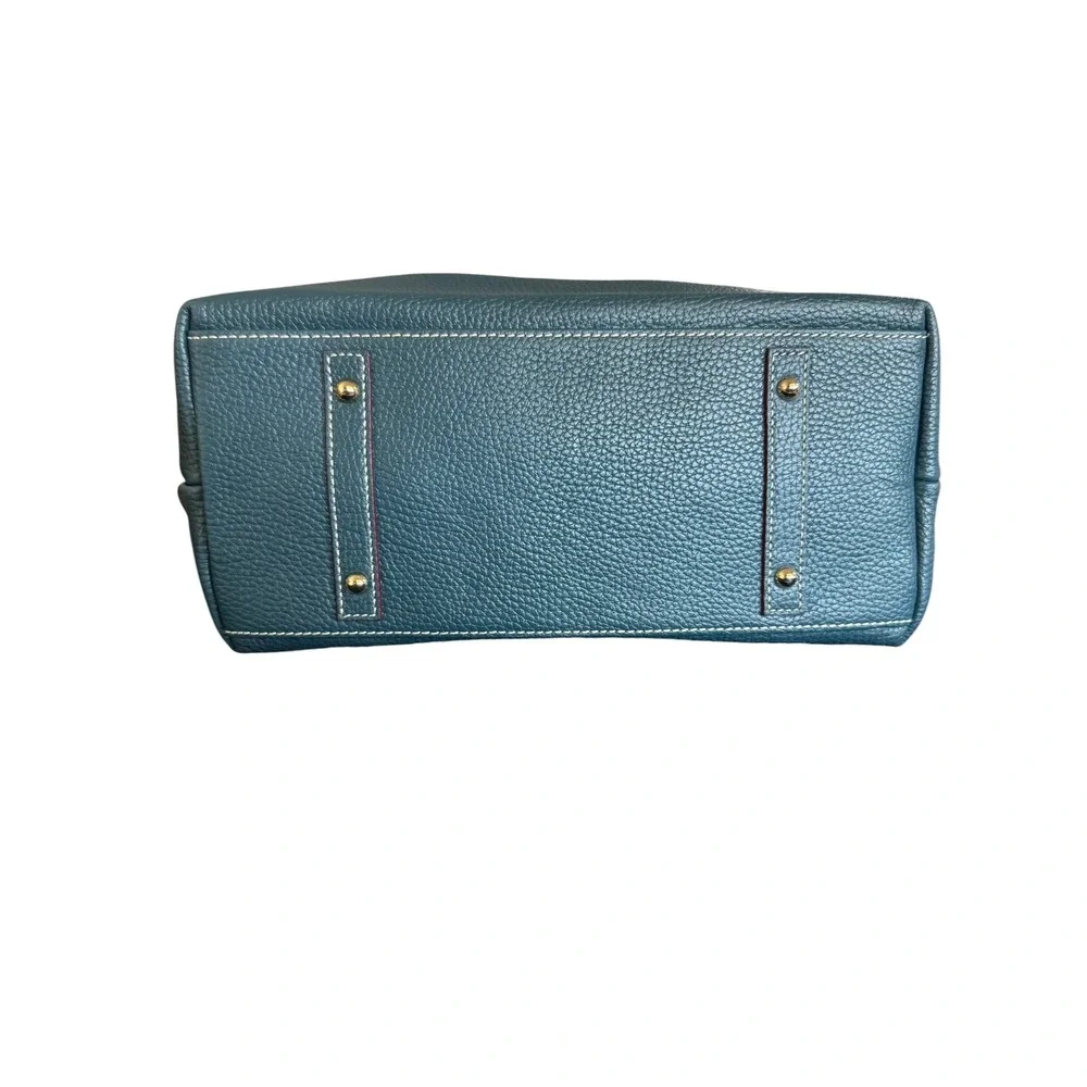 Dooney & Bourke Pebbled Leather Hobo Bag Teal Blue Duck Clasp NWOT
